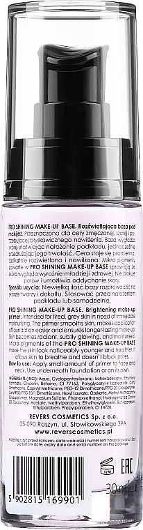 Aufhellende Make-up-Basis - Revers Pro Shining Make-Up Base — Bild N2