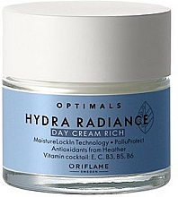 Reichhaltige feuchtigkeitsspendende Tagescreme für trockene Haut - Oriflame Optimals Hydra Radiance — Bild N1