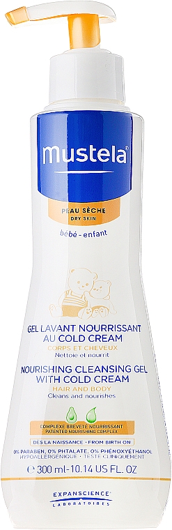Nährende Körperreinigungsgel-Creme für trockene Babyhaut - Mustela Nourishing Cleansing Gel With Cold Cream — Bild N1