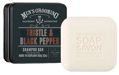 Stärkendes und glättendes festes Shampoo mit Distelsamenöl und Weizenprotein - Scottish Fine Soaps Mens Grooming Thistle & Black Pepper Shampoo Bar — Bild N2