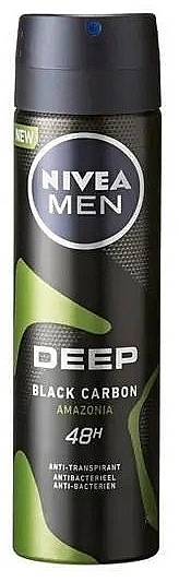 Deospray Antitranspirant - Nivea Men Deospray Deep Black Carbon Amazonia  — Bild N1