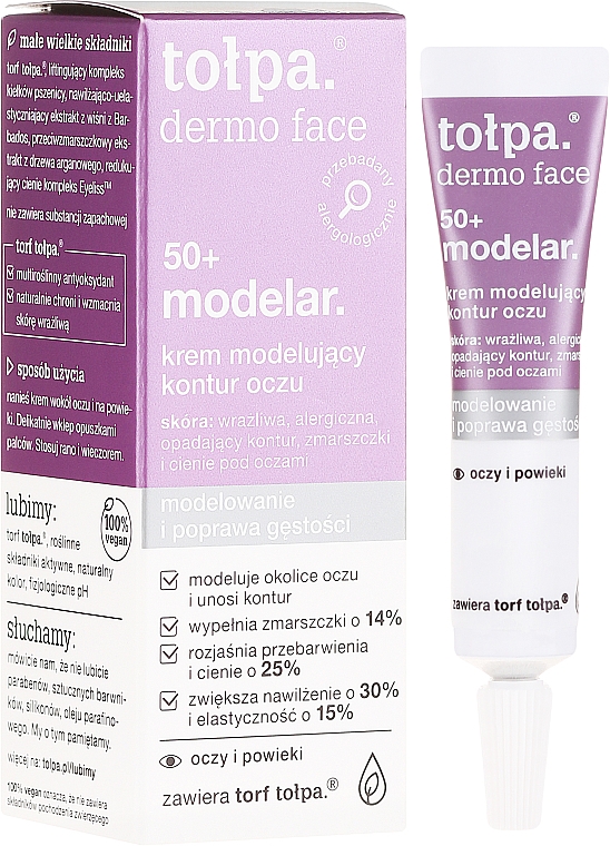 Modellierende Augencreme gegen Falten und dunkle Ringe 50+ - Tolpa Dermo Face Modelar 50+ Eye Cream — Bild N1