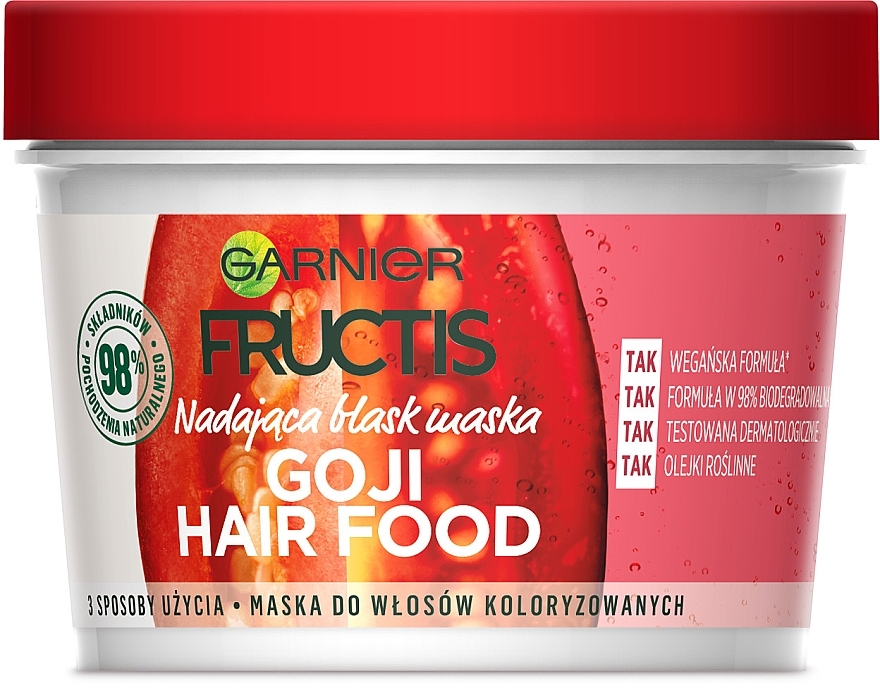 Kräftigende Haarmaske für mehr Farbglanz mit Goji-Beeren - Garnier Fructis Goji Hair Food Mask