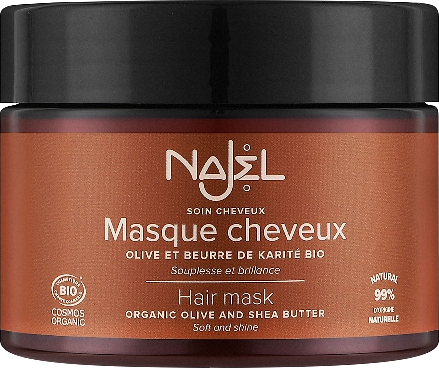 Haarmaske mit Olivenwasser und Sheabutter (parfümfrei) - Najel — Bild N1