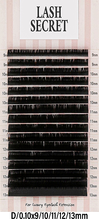 Wimpernbüschel schwarz 16 Reihen (mix, 0,1, D, 9-13) - Lash Secret — Bild N1