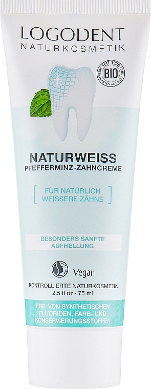 Bio-Zahnpasta - Logona Logodent Naturweiss Peppermint Toothpaste — Bild N2