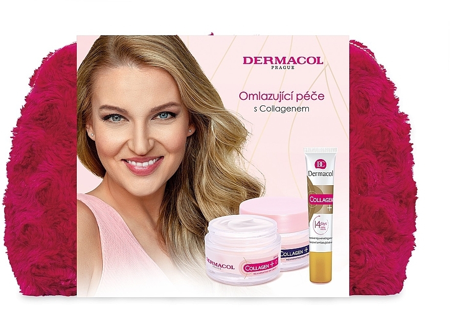 Gesichtspflegeset - Dermacol Collagen+ (Tagescreme 50ml + Nachtcreme 50ml + Gesichtsserum 12ml + Kosmetiktasche) — Bild N1