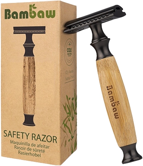 Wiederverwendbarer Rasierer mit Bambusgriff und auswechselbarer Klinge - Bambaw Bamboo Safety Razor Classic Dark — Bild N1