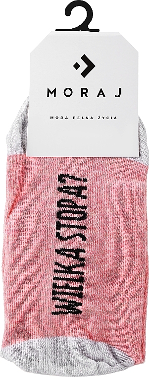 Kurze Damensocken mit lustigen Aufschriften rosa - Moraj — Bild N1