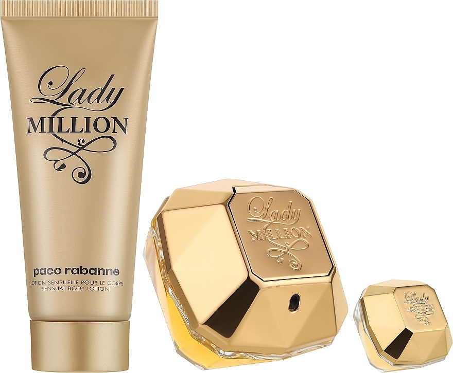 Paco Rabanne Lady Million - Duftset (Eau de Parfum 80ml + Eau de Parfum 10ml + Körperlotion 100ml)  — Bild N2