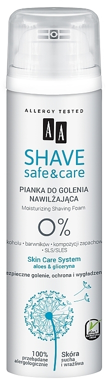 Feuchtigkeitsspendender Rasierschaum - AA Shave Safe & Care — Foto N1