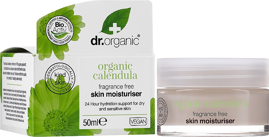 Parfumfreie Feuchtigkeitscreme für das Gesicht mit Calendula - Dr.Organic Calendula Skin Moisturiser — Bild N2