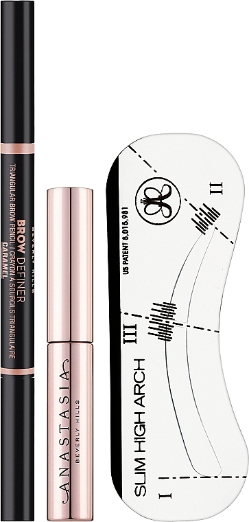 Set - Anastasia Beverly Hills Brow Beginners Kit Taupe (br/Pencil/0.2g + Gel/Mini/2.5ml + Stencils) — Bild N2