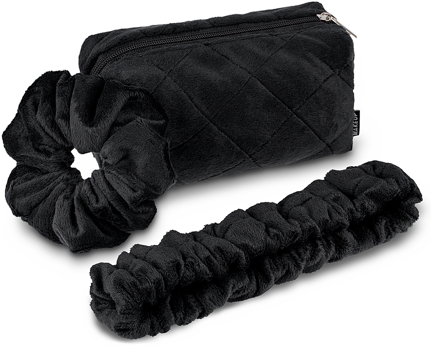 Accessoires-Set für Schönheitsbehandlungen Tender Pouch schwarz - MAKEUP Beauty Set Cosmetic Bag, Headband, Scrunchy Black — Bild N2