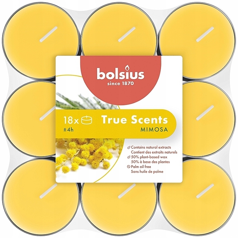 Teelicht-Set Mimosa, 18 x 4H - Bolsius Mimosa Candle — Bild N1