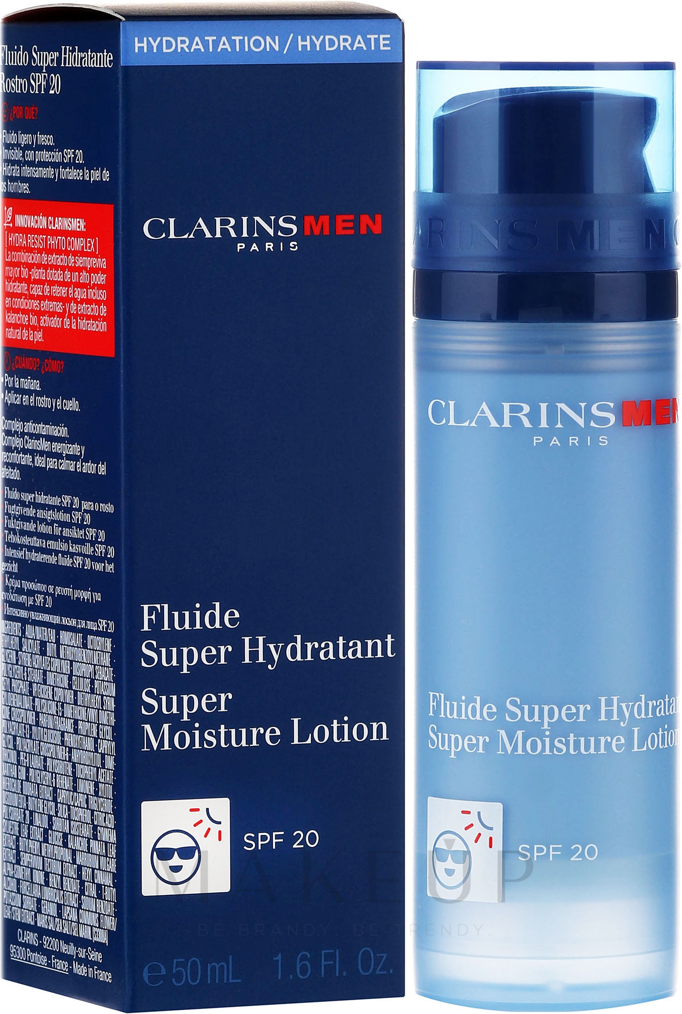 Intensiv feuchtigkeitsspendende Gesichtslotion LSF 20 - Clarins Men Super Moisture Lotion SPF 20 — Bild 50 ml