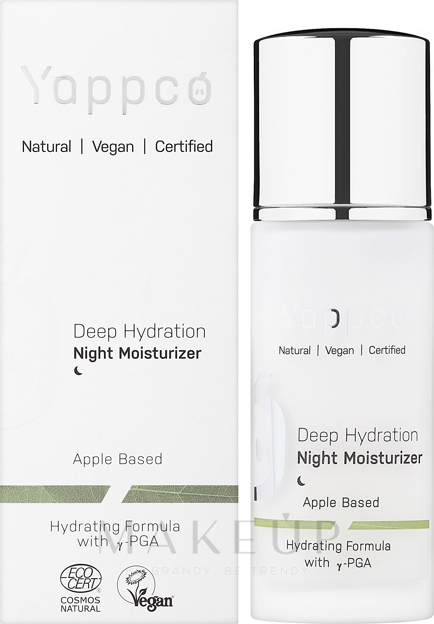 Feuchtigkeitsspendende Nachtcreme für das Gesicht - Yappco Deep Hydration Moisturizer Night Cream — Bild 50 ml