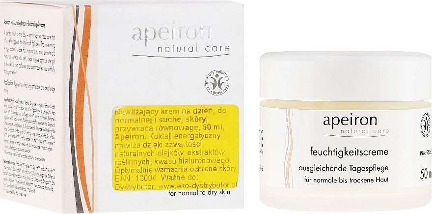 Ausgleichende Tagescreme für normale bis trockene Haut - Apeiron Moisturizing Cream — Bild N1