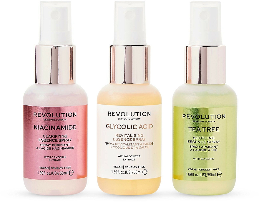 Gesichtspflegeset - Revolution Skincare Mini Essence Spray Collection So Soothing (Gesichtsspray 50ml + Gesichtsspray 50ml + Gesichtsspray 50ml) — Bild N2