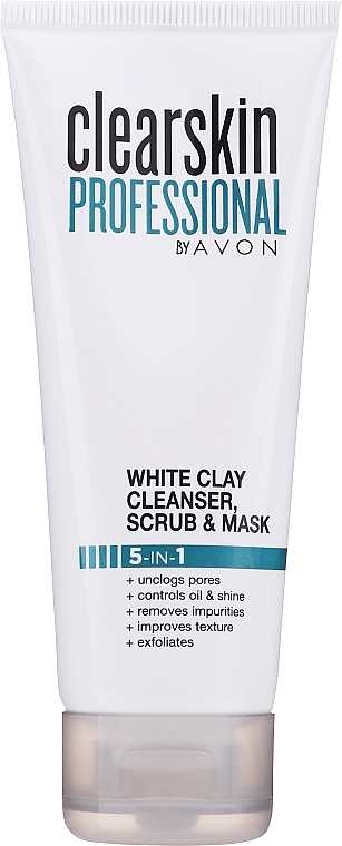 5in1 Reinigende Peelingmaske mit weißem Ton - Avon Clearskin Professional Cleanser 5 in 1 — Bild N1