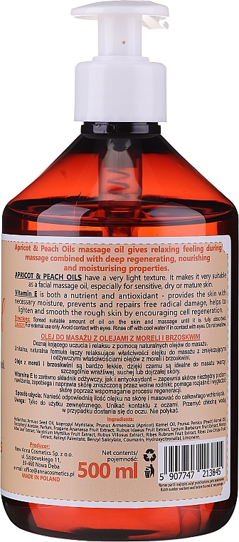 Regenerierendes Massageöl mit Pfirsich- und Aprikosenöl - Eco U Massage Oil Sweet Apricot & Peach Oil — Bild N2
