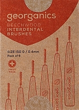 Interdentalbürsten 0,4 mm - Georganics Beechwood Interdental 6 Brushes ISO 0 (0.4mm) — Bild N6