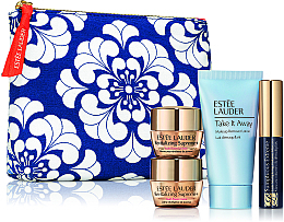 GESCHENK! Kosmetiktasche mit Inhalt blau - Estee Lauder (lot/30ml + cr/7ml + eye/balm/5ml + mascara/2.8ml + pouch) — Bild N1