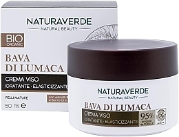 Feuchtigkeitsspendende Gesichtscreme - Naturaverde Bio Moisturizing Elasticising Face Cream Snail Serum  — Bild N1