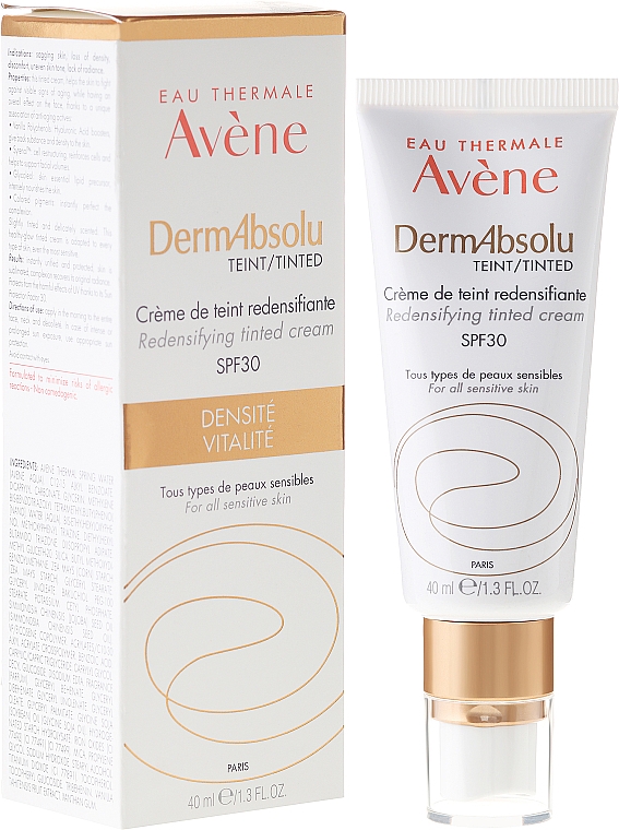 Revitalisierende getönte Gesichtscreme für strahlenden Teint SPF 30 - Avene Eau Thermale Derm Absolu Cream SPF30
