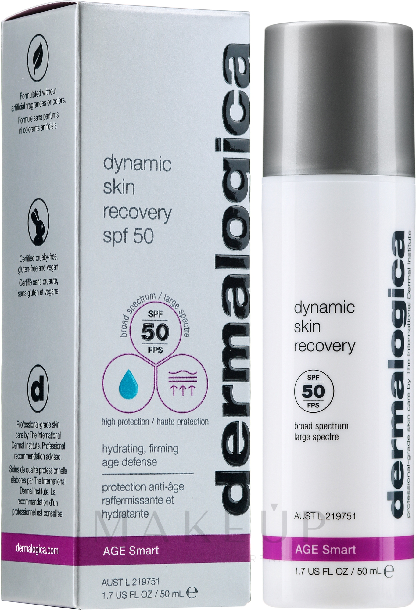 Dynamische Regeneration der Haut SPF 50 - Dermalogica Age Smart Dynamic Skin Recovery SPF50 — Bild 50 ml