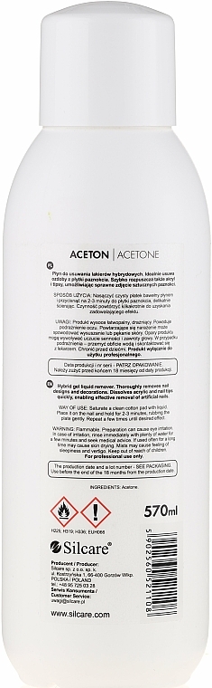 Aceton zum Entfernen von Gel-Lack, Acryl und Tips - Silcare Nailo Aceton — Bild N8
