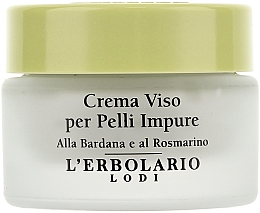 Porenverfeinernde, ausgleichende und schützende Gesichtscreme mit Klette und Rosmarin - L'erbolario Crema Viso per Pelli Impure — Foto N2
