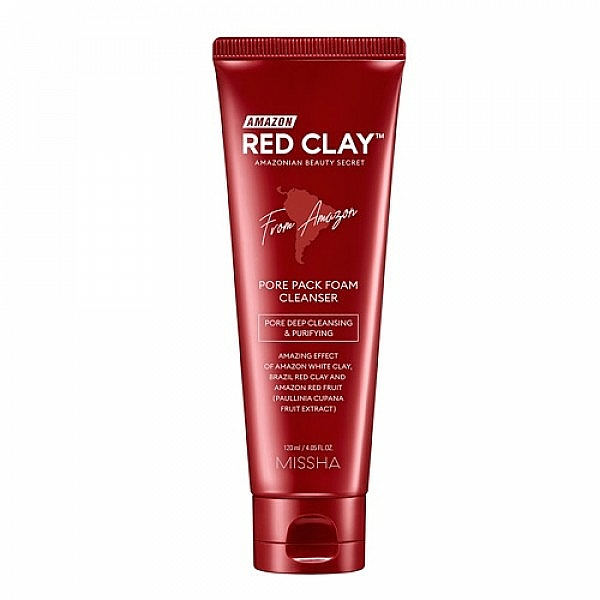 2in1 Gesichtswaschschaum und Gesichtsmaske mit rotem Ton - Missha Amazon Red Clay Pore Pack Foam Cleanser — Bild N1