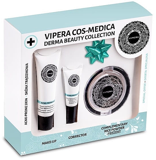 Make-up Set - Vipera Cos-Medica Derma Beauty Collection Set (Foundation 25ml + Concealer 8ml + Gesichtspuder 13g)  — Bild N1