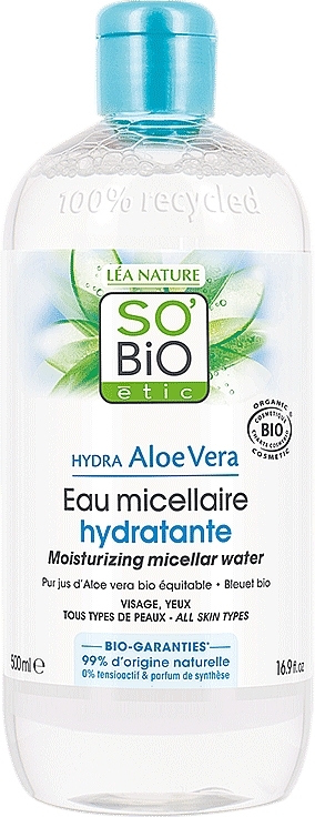 Feuchtigkeitsspendendes Mizellenwasser mit Aloe Vera - So'Bio Etic Aloe Vera Hydrating Micellar Water — Bild N1