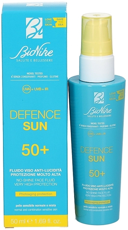 Sonnenschutz-Fluid für das Gesicht - BioNike Defence Sun SPF50+ No-Shine Face Fluid — Bild N2