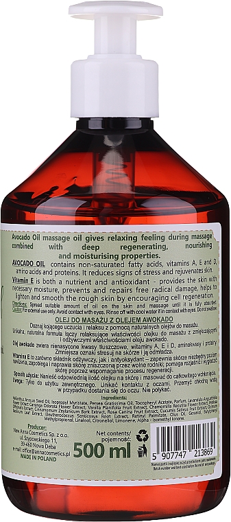 Feuchtigkeitsspendendes Massageöl mit Avocadoöl - Eco U Avocado Massage Oil — Bild N2