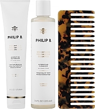 Haarpflegeset - Philip B Weightless Volumizing Detangling Kit (Shampoo 220ml + Conditioner 178ml + Haarkamm)  — Bild N2