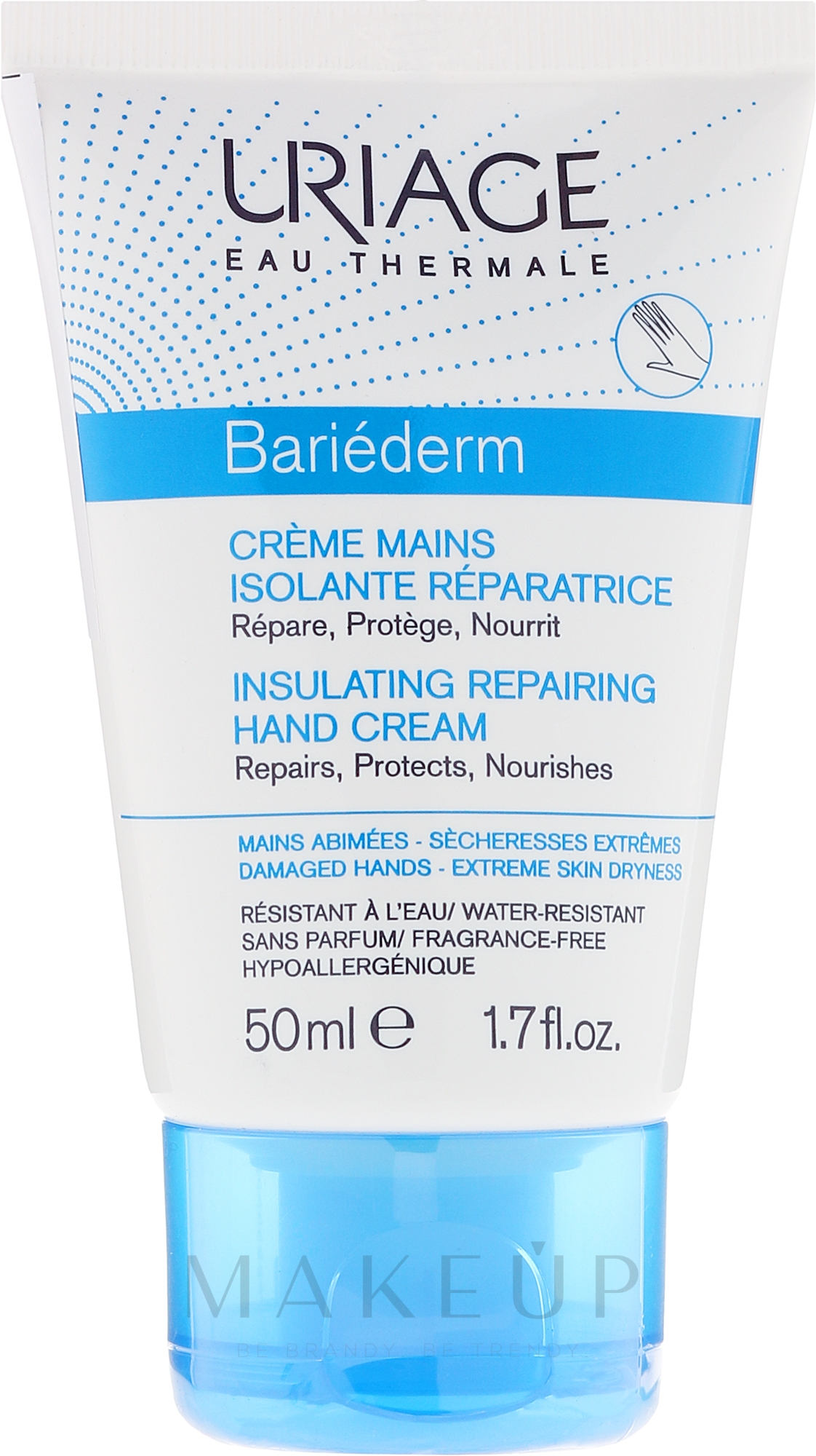 Regenerierende und schützende Handcreme - Uriage Bariederm Insulating Repairing Hand Cream — Bild 50 ml