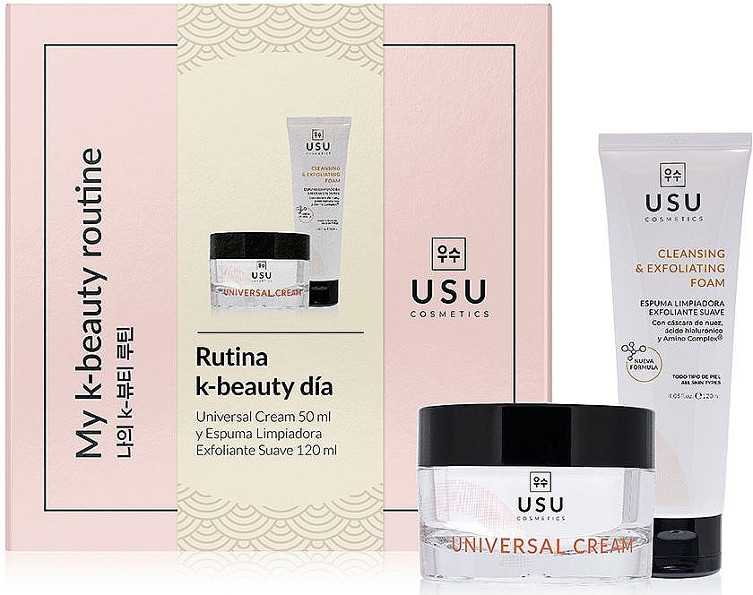 Set - Usu Cosmetics Rutina K-Beauty Dia (Reinigungsschaum 120ml + Creme 50ml)  — Bild N1