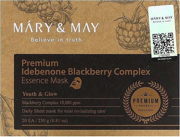 Tuchmaske für das Gesicht mit Idebenon und Brombeerkomplex - Mary & May Premium Idebenon Blackberry Complex Essence Mask — Bild N4
