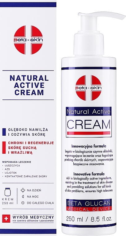 Tief feuchtigkeitsspendende, schützende und regenerierende Körpercreme für trockene und empfindliche Haut - Beta-Skin Natural Active Cream — Bild N2