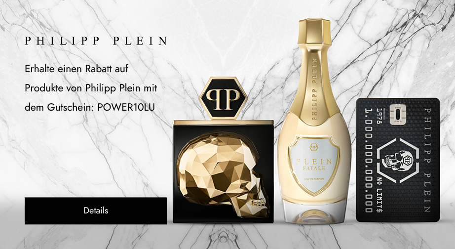 Beim Kauf von Philipp Plein Produkten erhältst du 10 % Rabatt mit dem Gutschein: POWER10LU