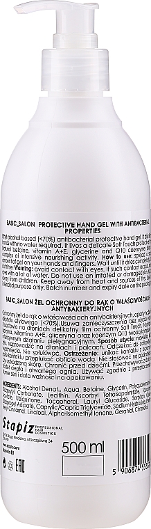 Schützendes Handgel mit antibakteriellen Eigenschaften - Stapiz Basic Salon Protective Hand Gel With Antibacterial Properties — Bild N4