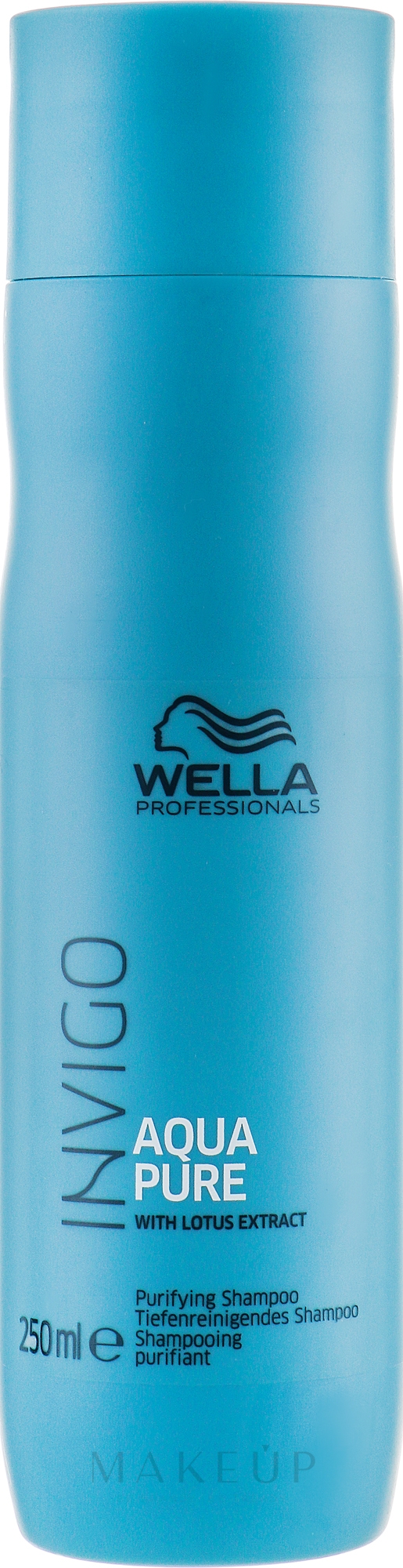 Erfrischendes Shampoo für empfindliche und gereizte Kopfhaut mit Lotusextrakt - Wella Professionals Invigo Aqua Pure Shampoo — Bild 250 ml