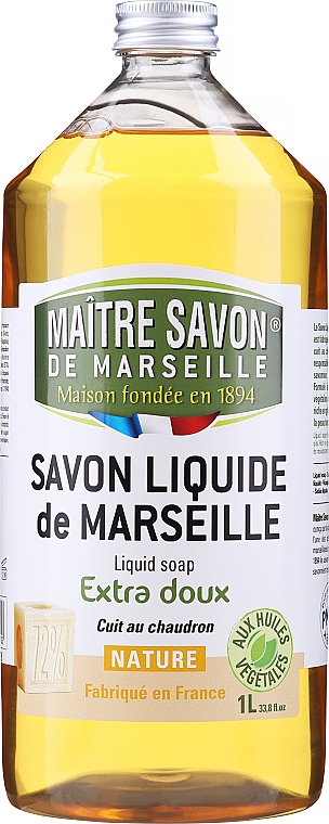 Nature Flüssigseife für die Hände - Maitre Savon De Marseille Savon Liquide De Marseille Nature Liquid Soap — Bild N1