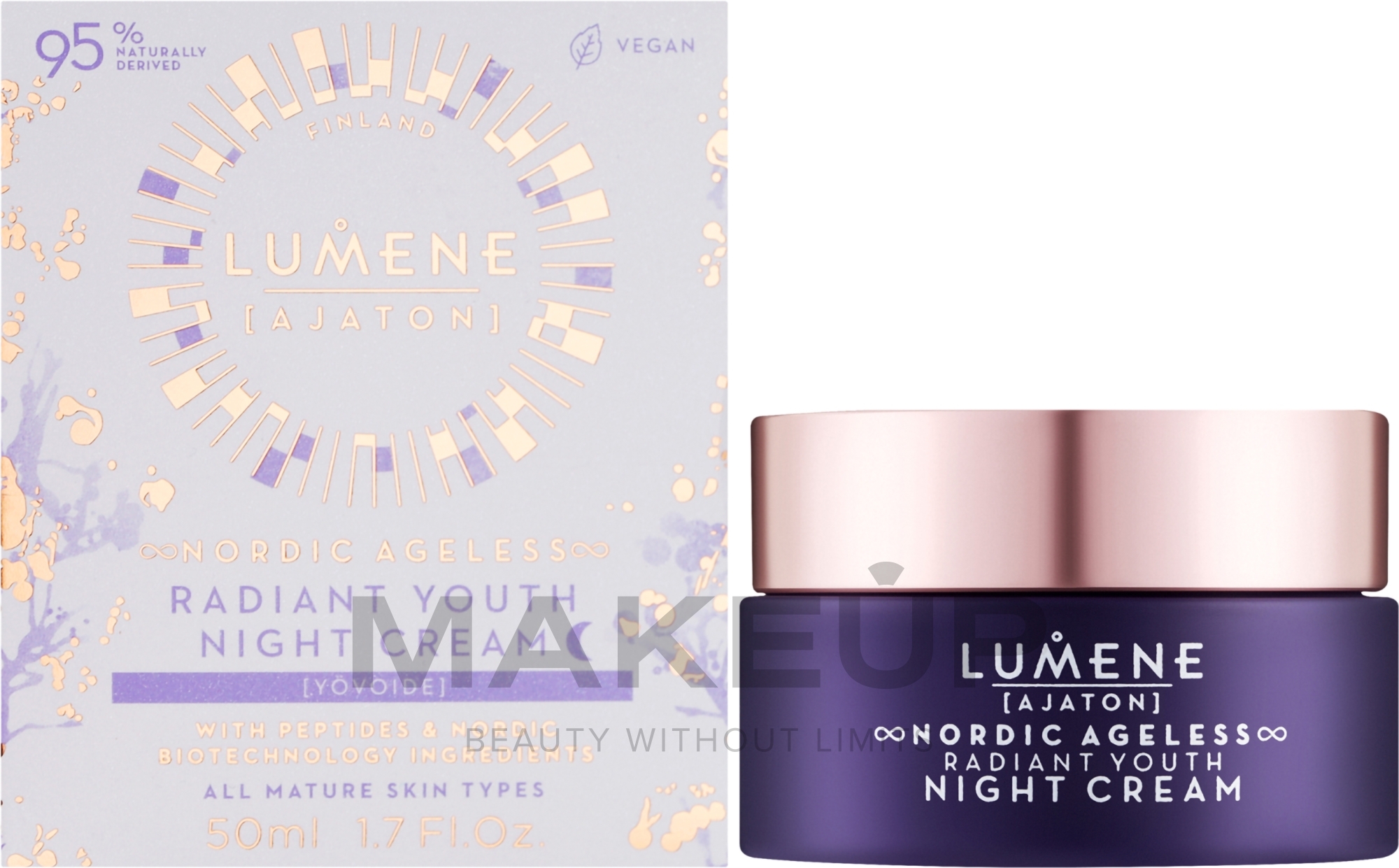 Pflegende Nachtcreme mit Kupferpeptiden - Lumene Nordic Ageless [Ajaton] Radiant Youth Night Cream — Bild 50 ml