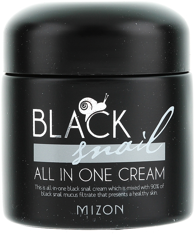 Feuchtigkeitsspendende, reparierende und porenverfeinernde Gesichtscreme mit schwarzem Schneckenfiltrat - Mizon Black Snail All In One Cream  — Bild N1