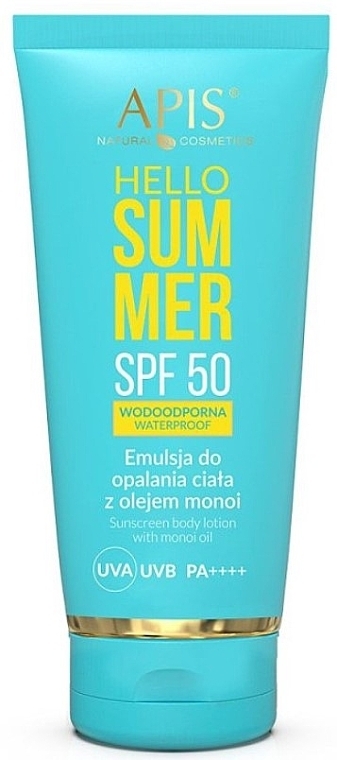 Bräunungslotion mit Monoi-Öl - APIS Professional Hello Summer SPF 50 — Bild N1