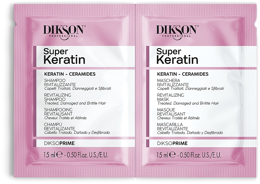 GESCHENK! Haarpflegeset - Dikson Super Keratin (Haarshampoo 15ml + Haarmaske 15ml)  — Bild N1